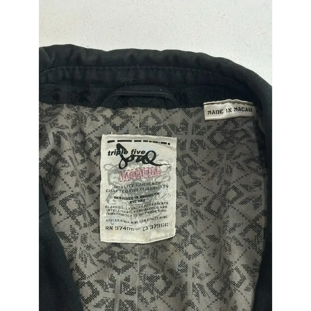 triple five soul black blazer jacket womens size M